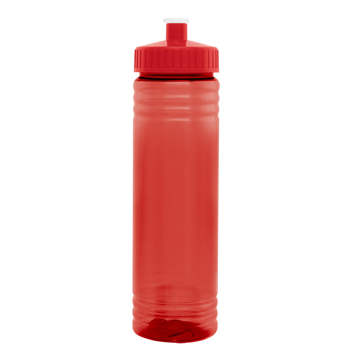 TRANSLUCENT RED 24 Oz. Full Color Hustle Bottle plain grouped