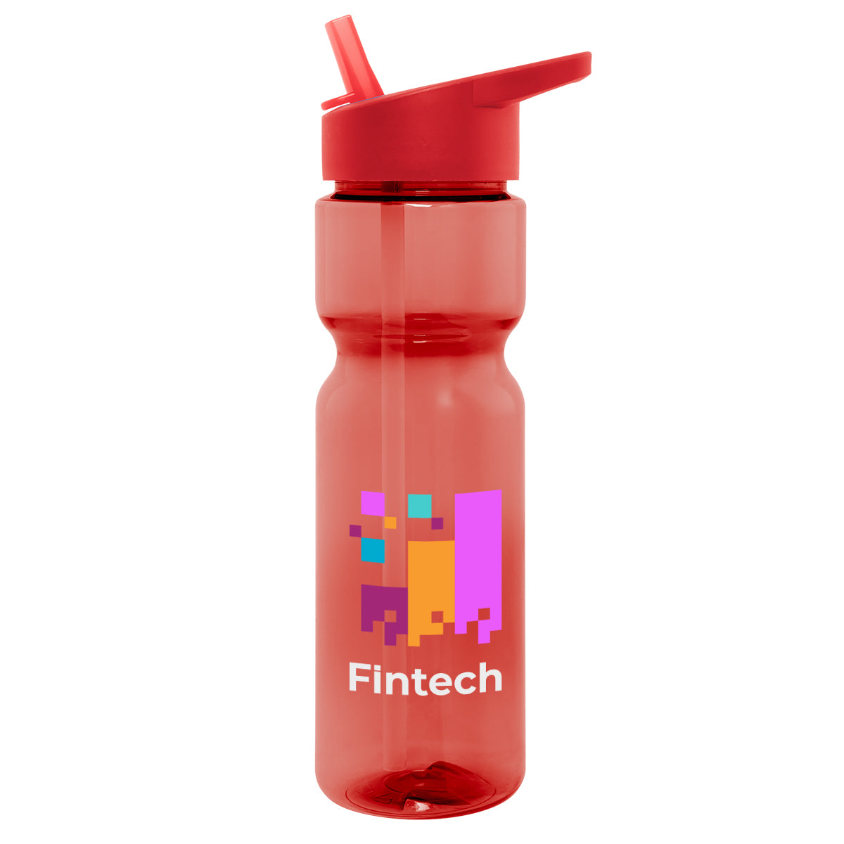 TRANSLUCENT RED 28 Oz. Full Color Tempo Bottle  grouped