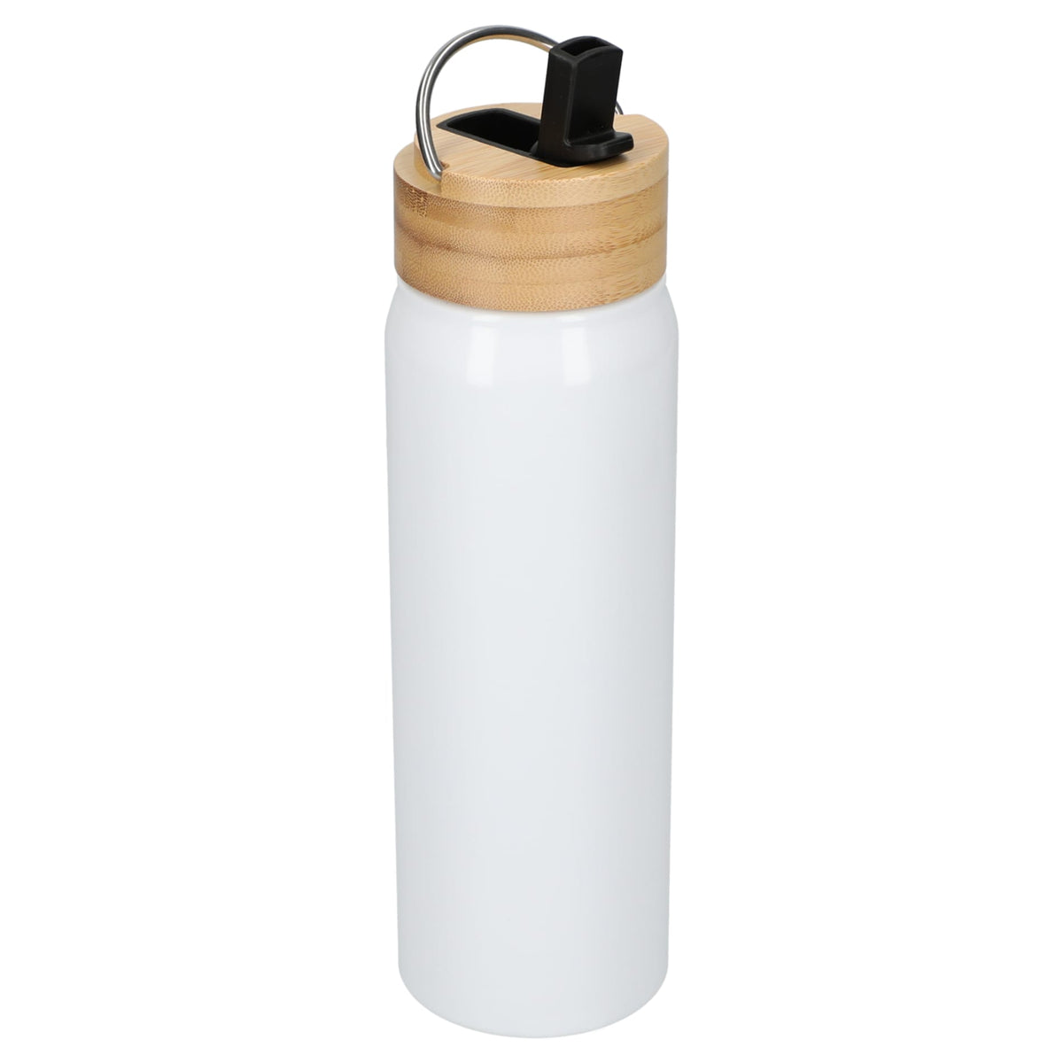 White Billy 26oz Aluminum Bottle w/ FSC® Bamboo Lid plain