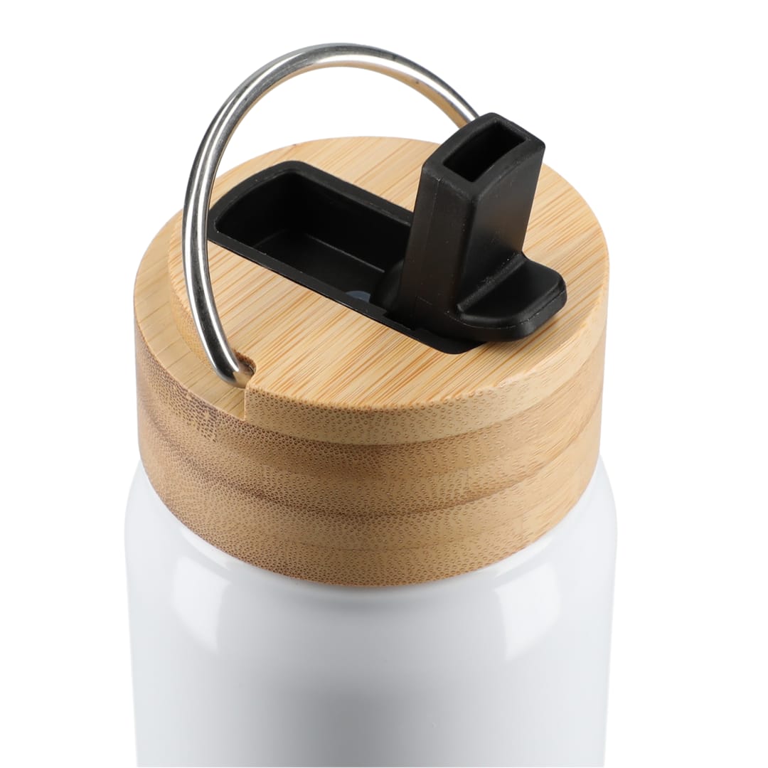 White Billy 26oz Aluminum Bottle w/ FSC® Bamboo Lid plain
