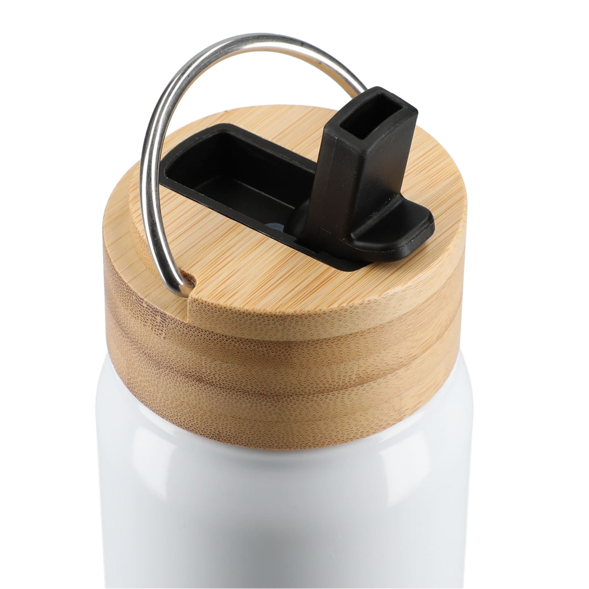 White Billy 26oz Aluminum Bottle w/ FSC® Bamboo Lid plain
