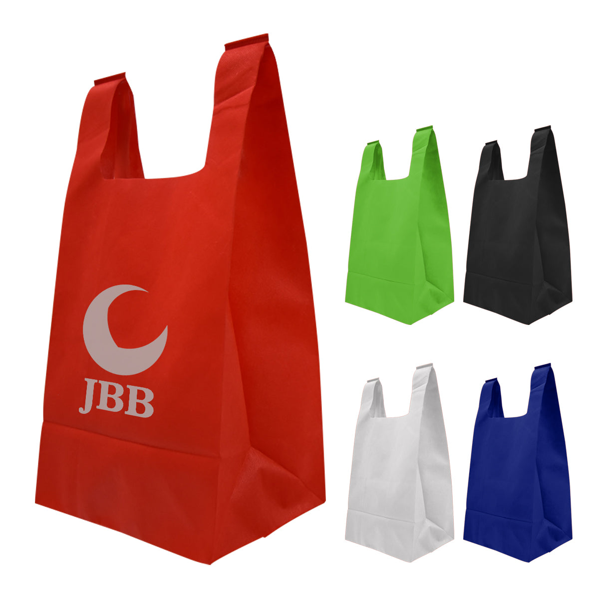 REUSABLE T-SHIRT STYLE NON-WOVEN TOTE BAG