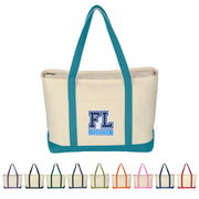 LARGE STARBOARD COTTON CANVAS TOTE BAG WITH TACKLE TWILL PATCH