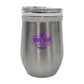 8 OZ. GLASS AND STAINLESS STEEL WINE TUMBLER