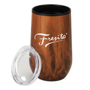 14 Oz. Wood Tone Economy Stainless Steel Stemless Wine with Plastic lining