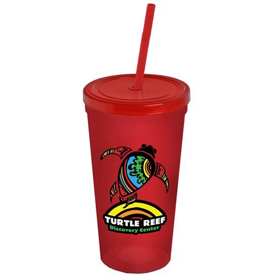 24 oz. Stadium Cup with Straw and Lid - Digital