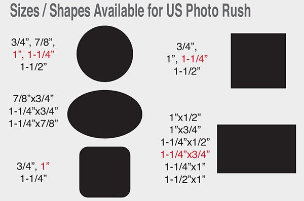 1" Round USA Printed Rush Photo Lapel Pin (4 Days)