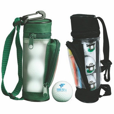 Mini Golf Bag Tournament Gift Pack w/3 Plain White Golf Balls & 2 3/4" Golf Tees