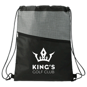 Cross Weave Zippered Drawstring Bag
