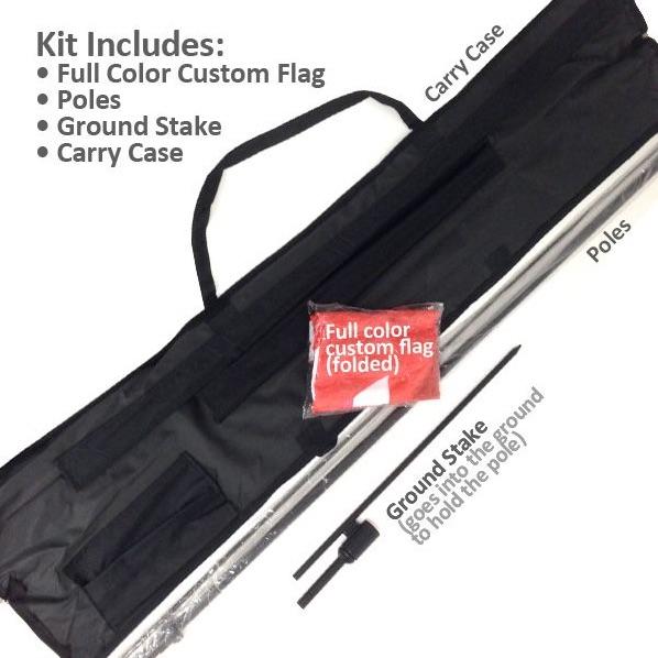 15' FEATHERED FLAG KIT W/ DOUBLE SIDED IMPRINT
