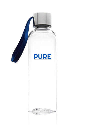 Meera 17 Oz. Clear Plastic Water Bottles with Strap