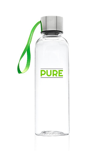 Meera 17 Oz. Clear Plastic Water Bottles with Strap