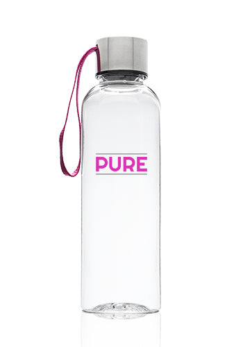 Meera 17 Oz. Clear Plastic Water Bottles with Strap